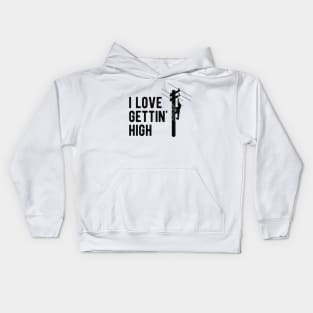 Electrician - I love gettin' high Kids Hoodie